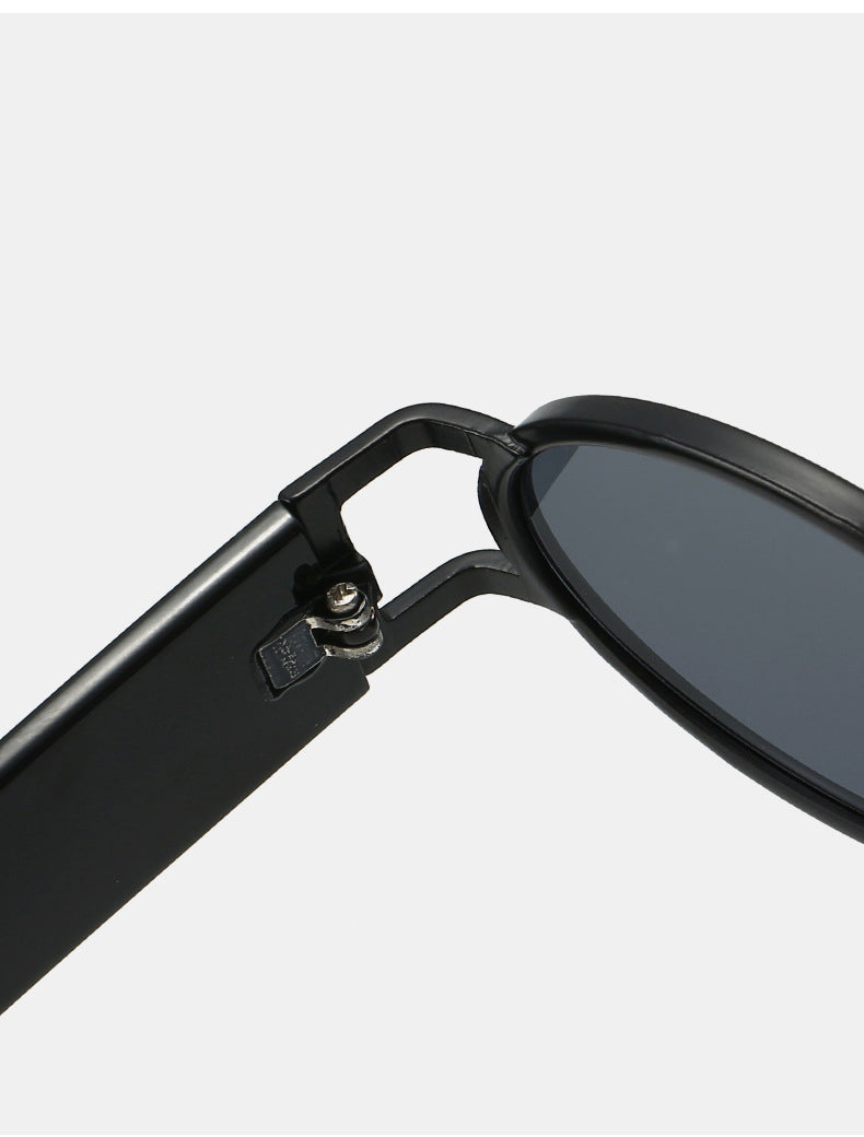 Retro Small Oval UV400 Metal Shades Sunglasses