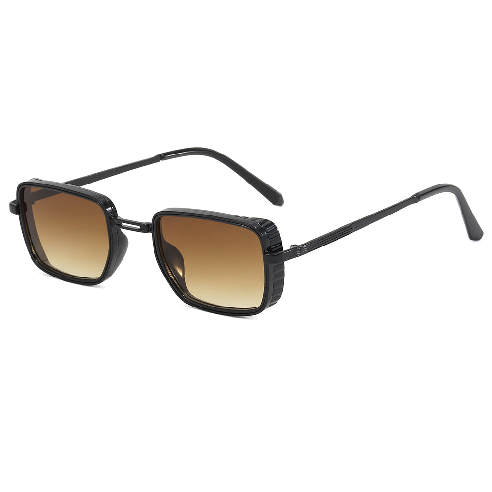 Rectangle Steampunk Metal Frame Sunglasses