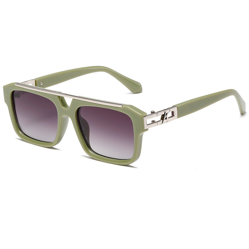 Oversized Luxury Flat Top Double Bridges Square Sunglasses