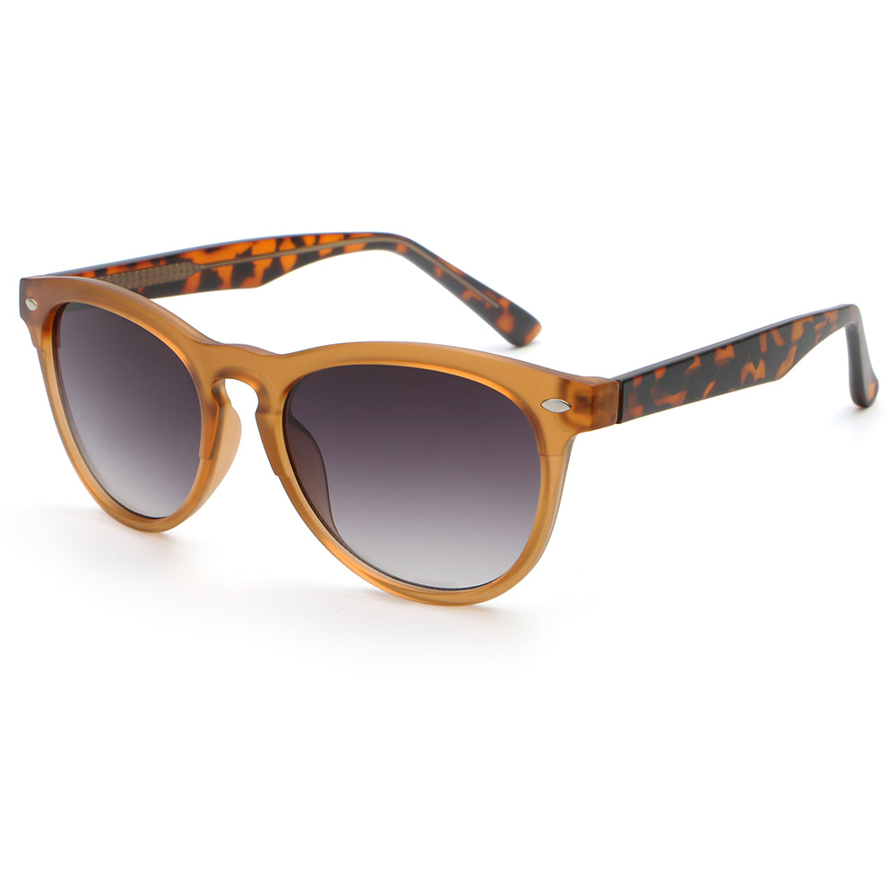 Classic Round Cat Eye Reinforced Wire-Core Temples Sunglasses