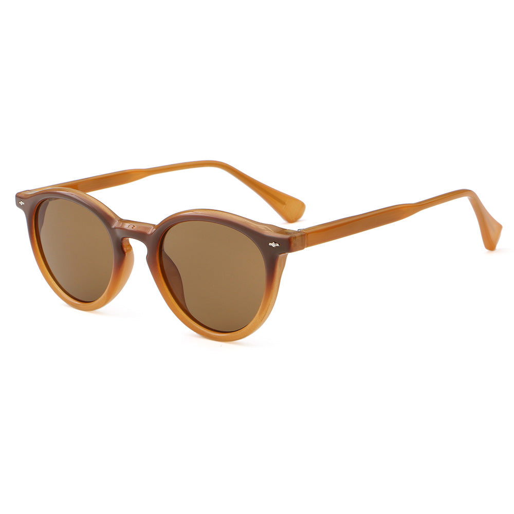 Retro Round Reinforced Wire-Core Temples Sunglasses