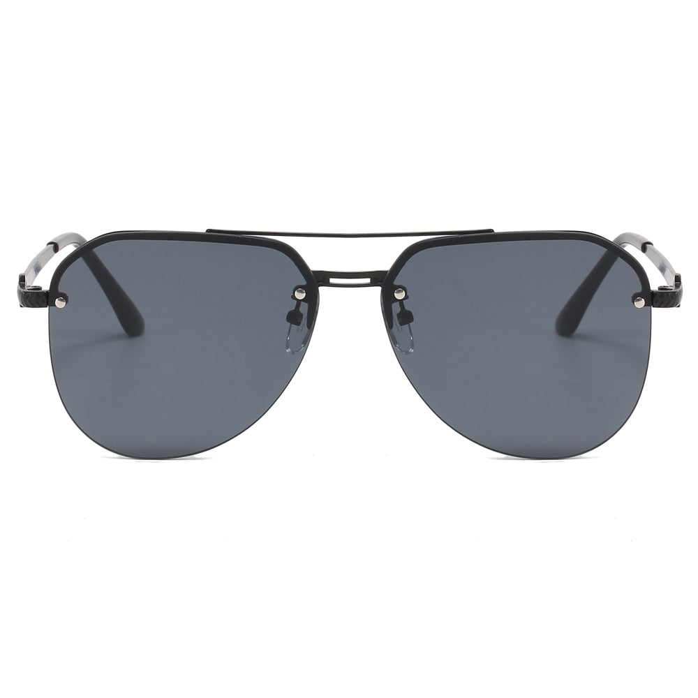 Half-Rimless Pilot Aviation Sunglasses