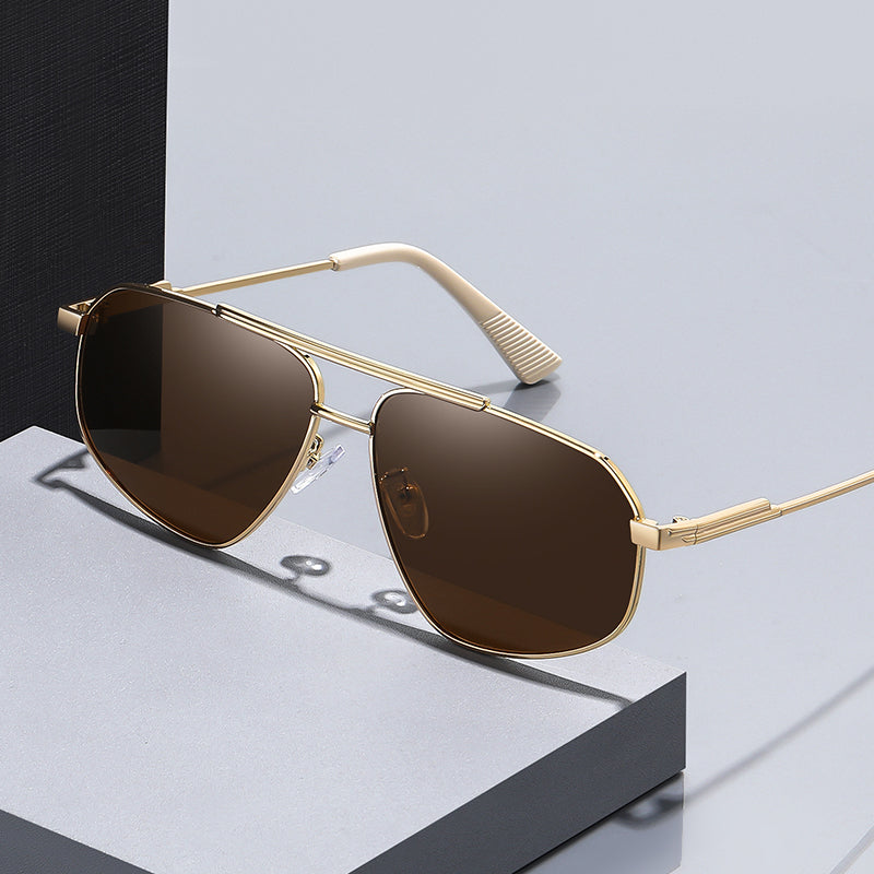 Men Square Metal Polarized Sunglasses