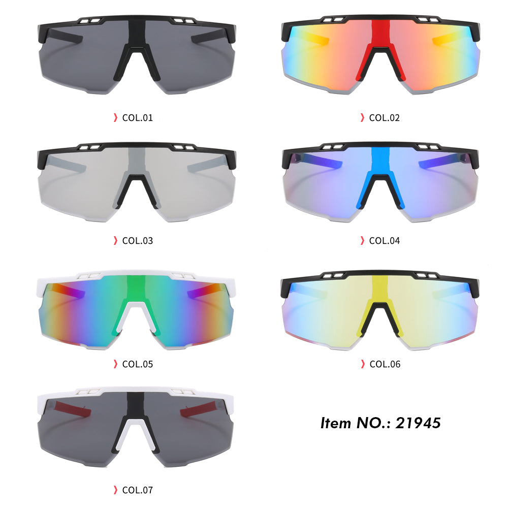 Men Flat Top Sports Cycling Mirror Sunglasses
