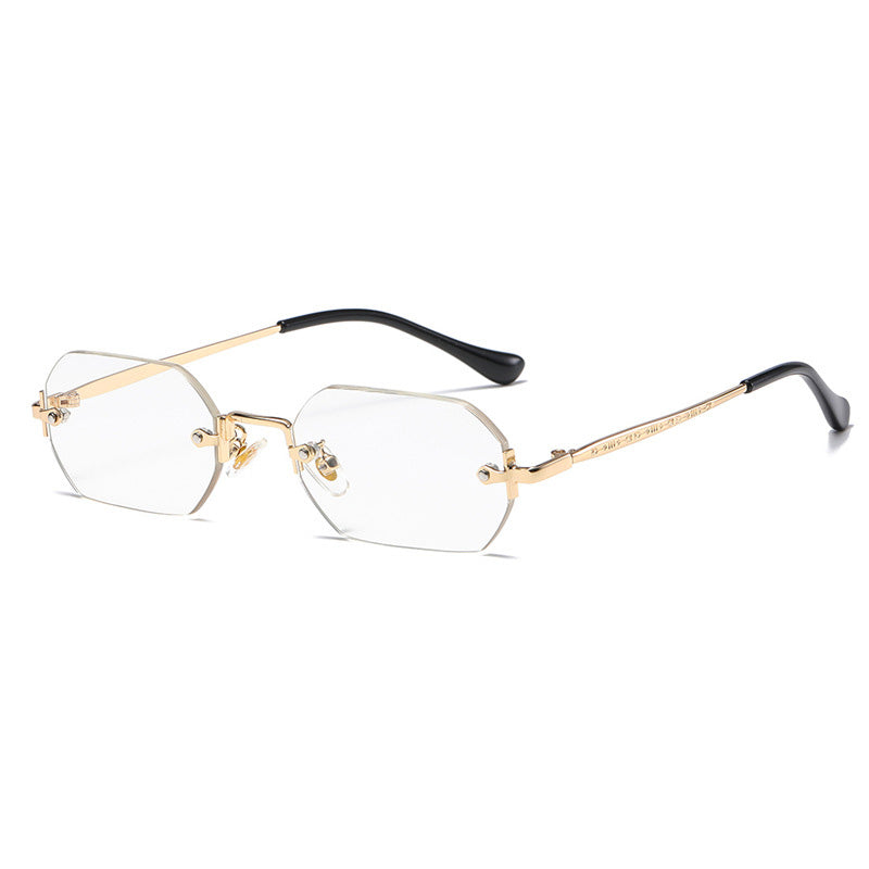 Vintage Rimless Polygon Women Shades Sunglasses