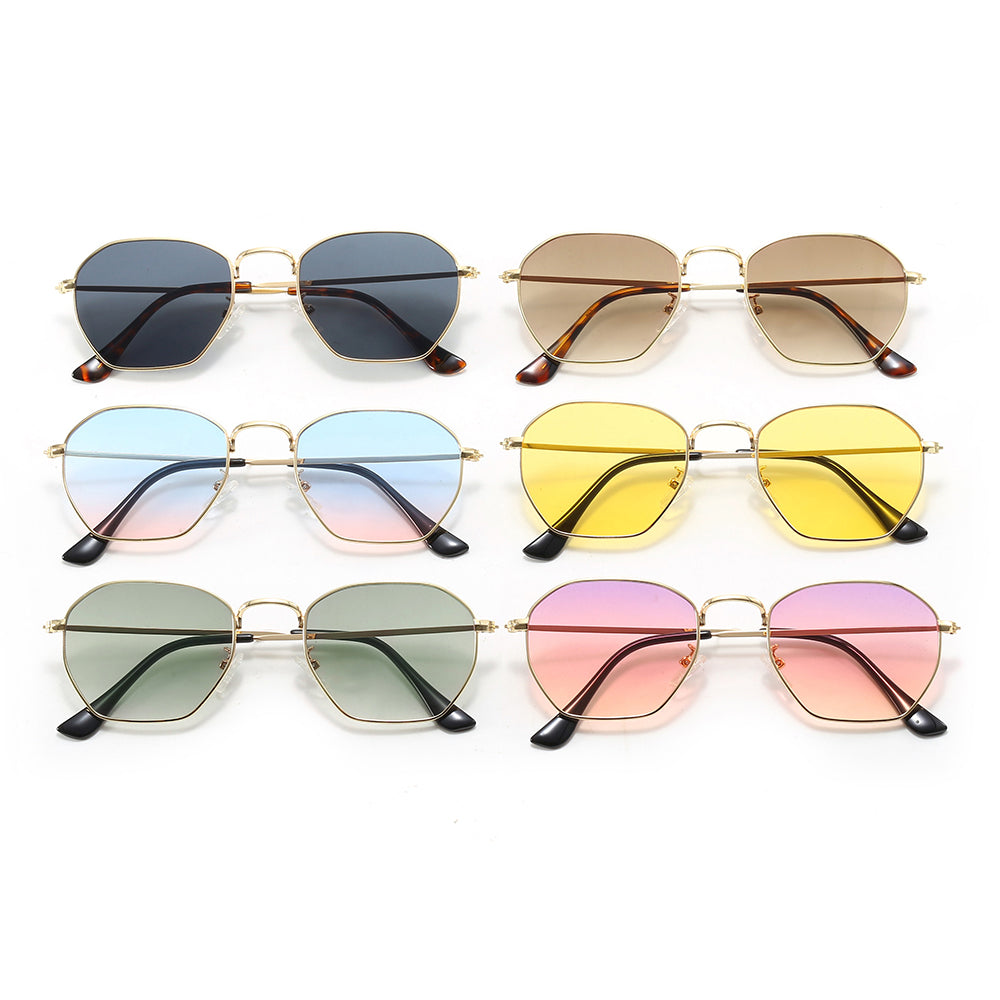 Retro Classic Women Square Metal Sunglasses