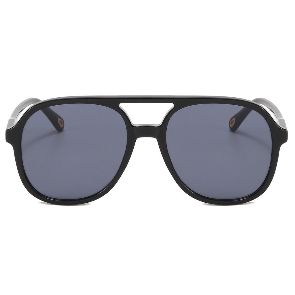 Double Bridge Flat Top Large Square Sunglasses
