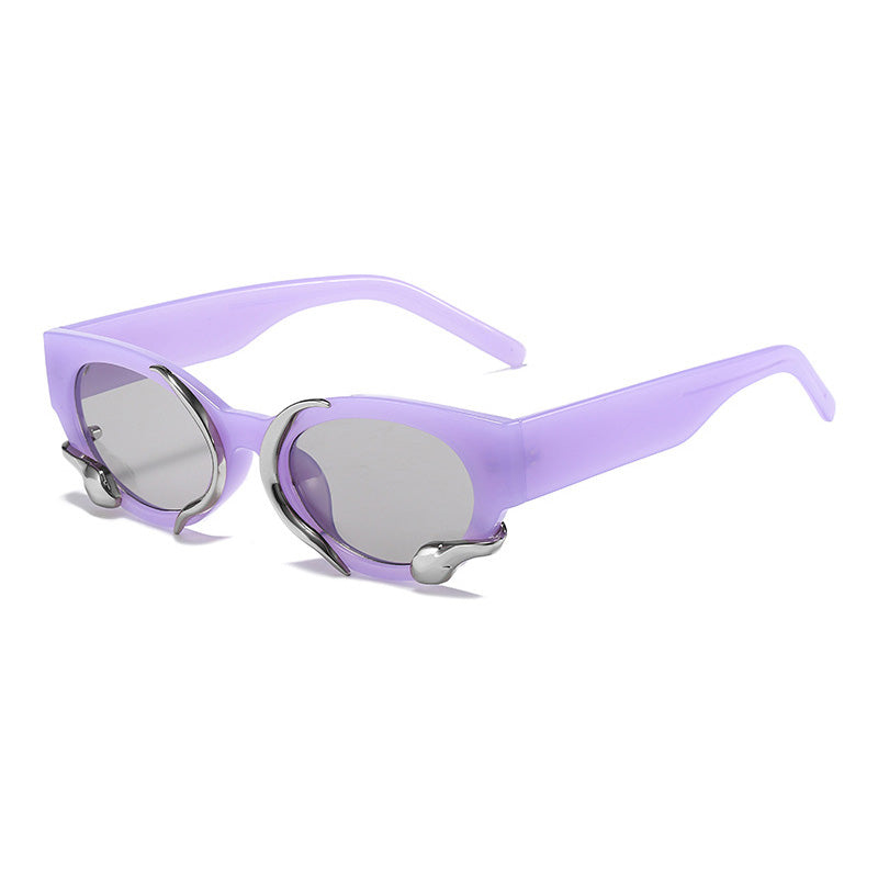 Snake Wrapped Cat Eye Oval Sunglasses