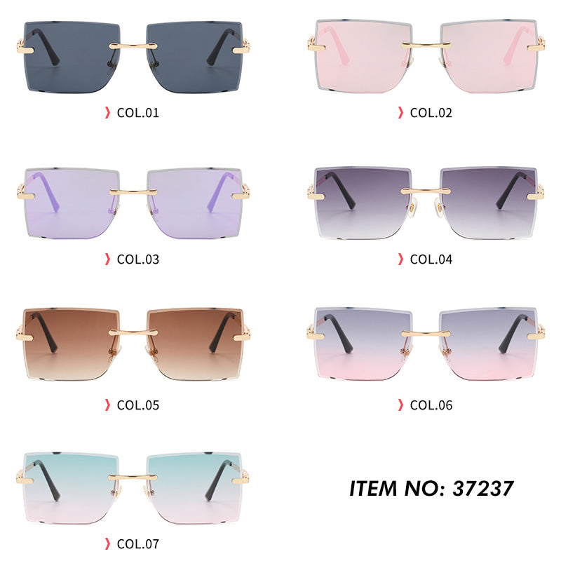 Women Rimless Square Sunglasses