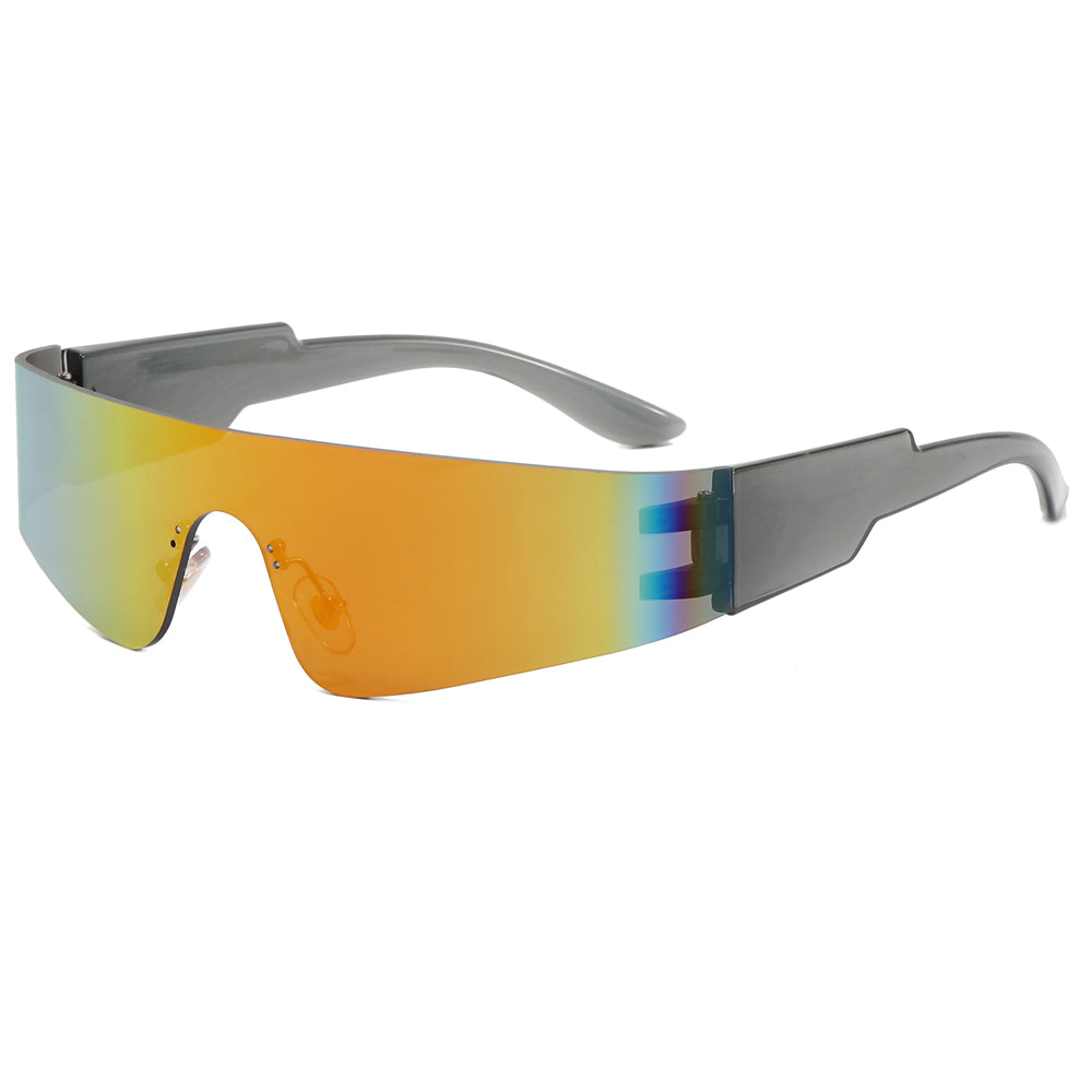 one piece lens Rimless Y2K Sunglasses