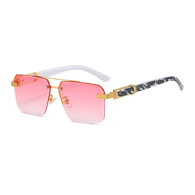 Women Vintage Square Rimless Sunglasses