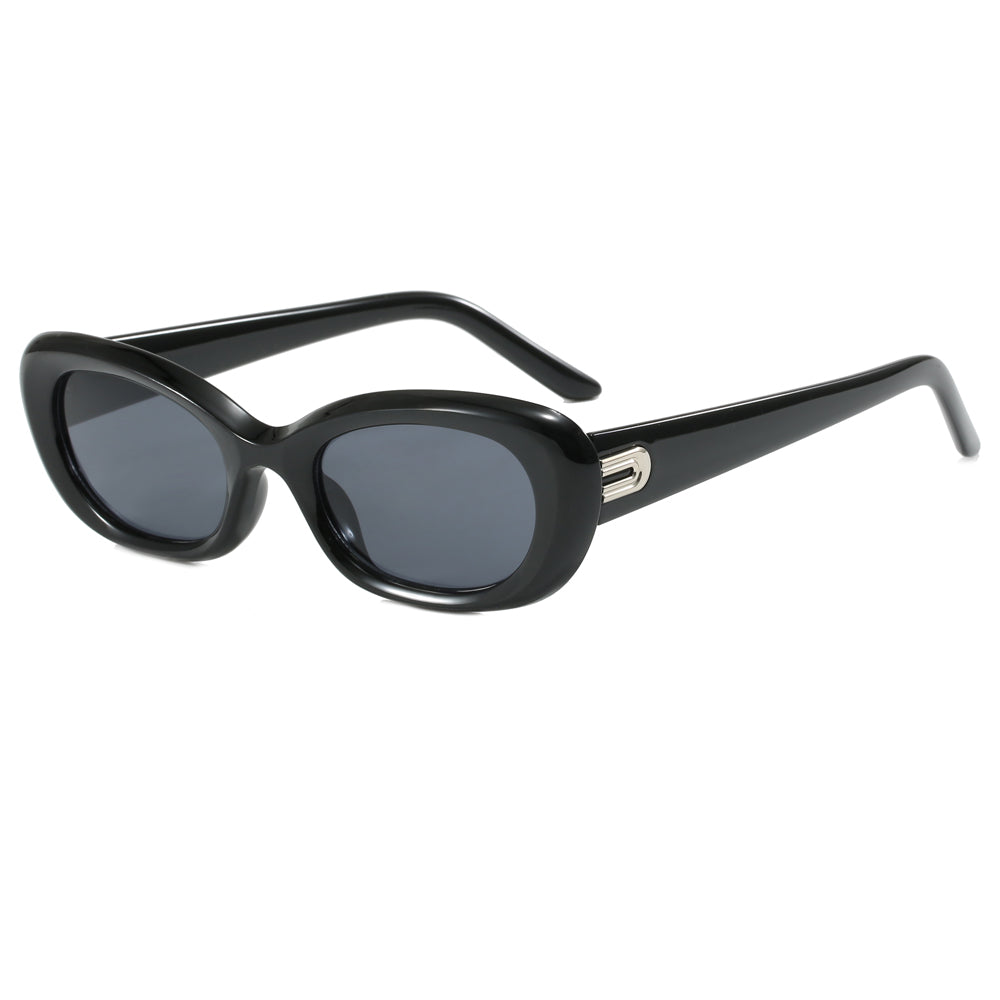 Retro Y2K Tinted Small Oval Cat Eye Sunglasses