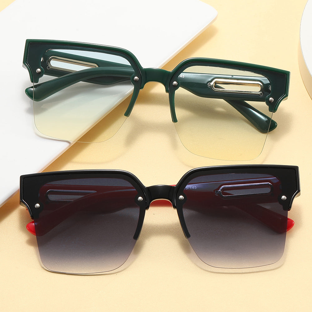 Square Half-rimless Shades Sunglasses