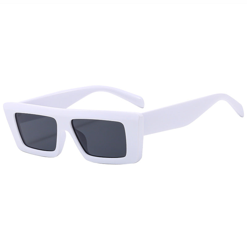 Women Stylish Flat Top Rectangle Thick Sunglasses