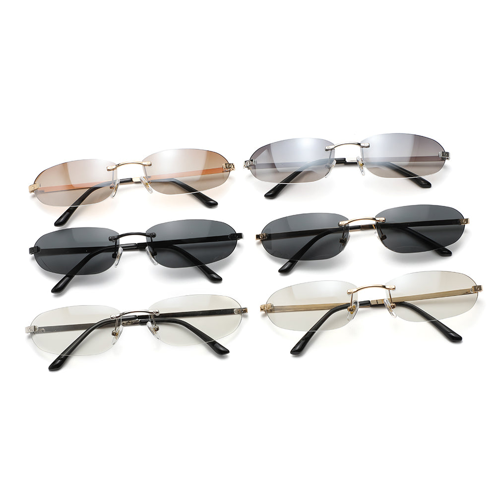 Oval Rimless Y2K Sunglasses