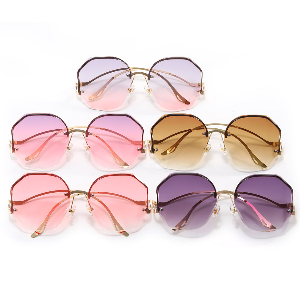 Women Gradient Rimless Shades Sunglasses