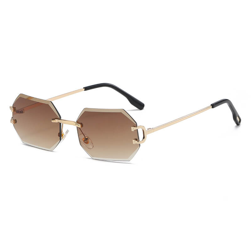 Octagonal Rimless Sunglasses