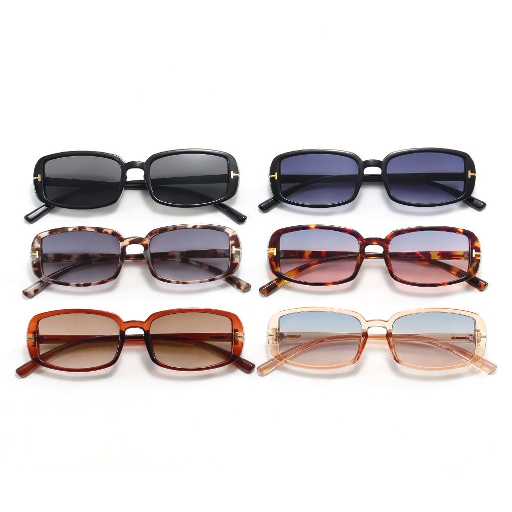 Women Thin Small Rectangular Sunglasses