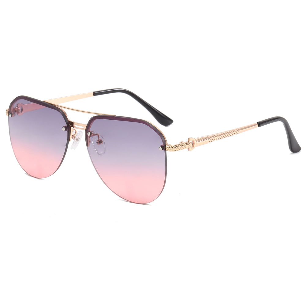 Half-Rimless Pilot Aviation Sunglasses