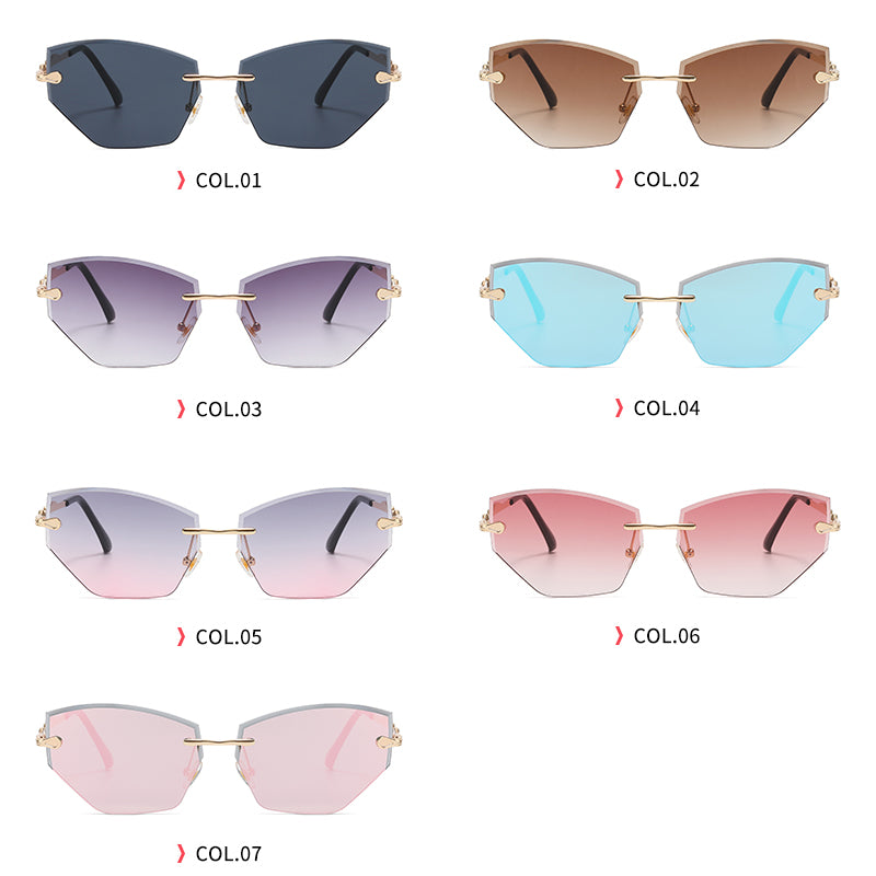 Diamond Cut Rimless Sunglasses