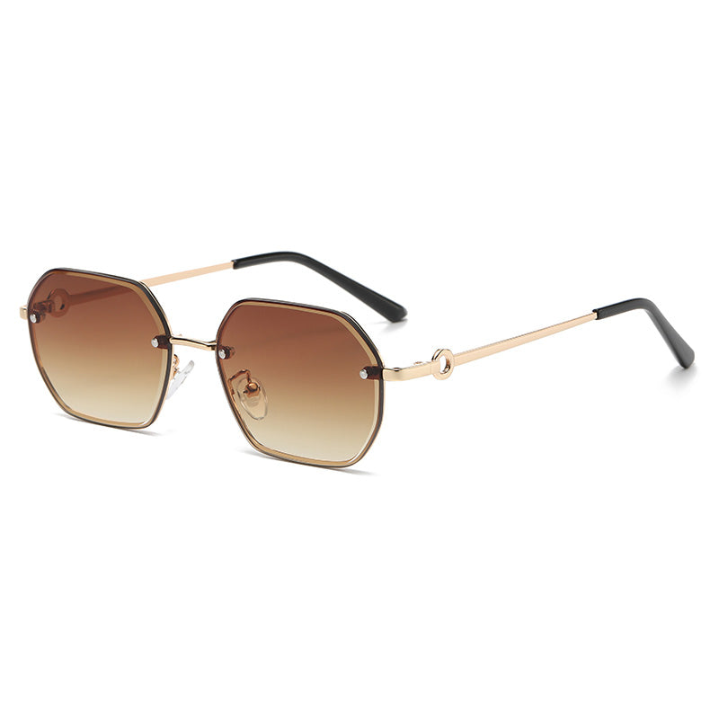 Vintage New Luxury Polygon Metal Frame Sunglasses
