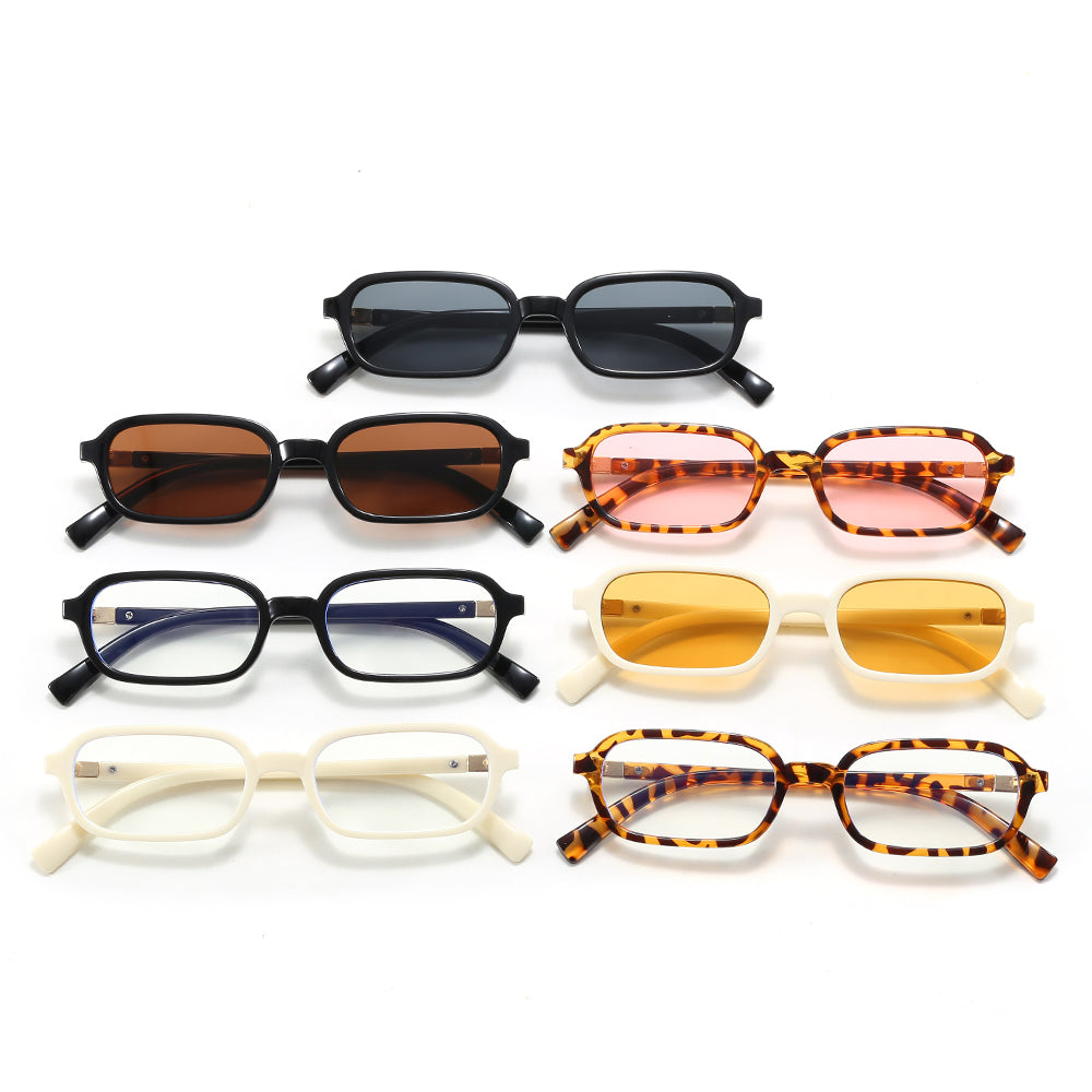 Women Tinted Lens Small Rectangular Sunglasses