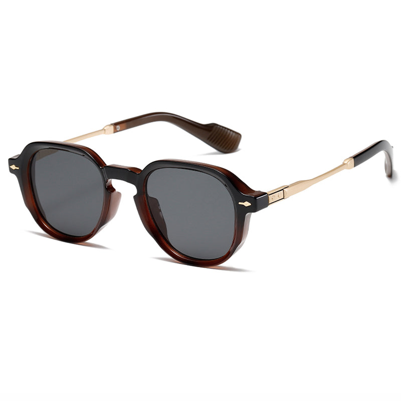 Retro Round Rivets Design Outdoor Sunglasses