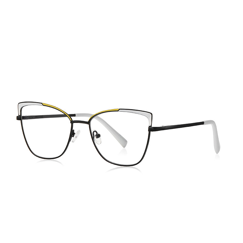 Women Cat Eye Blue Light Blocking Metal Frame Reading Glasses