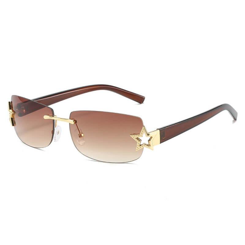 Y2K Rectangle Rimless Sunglasses