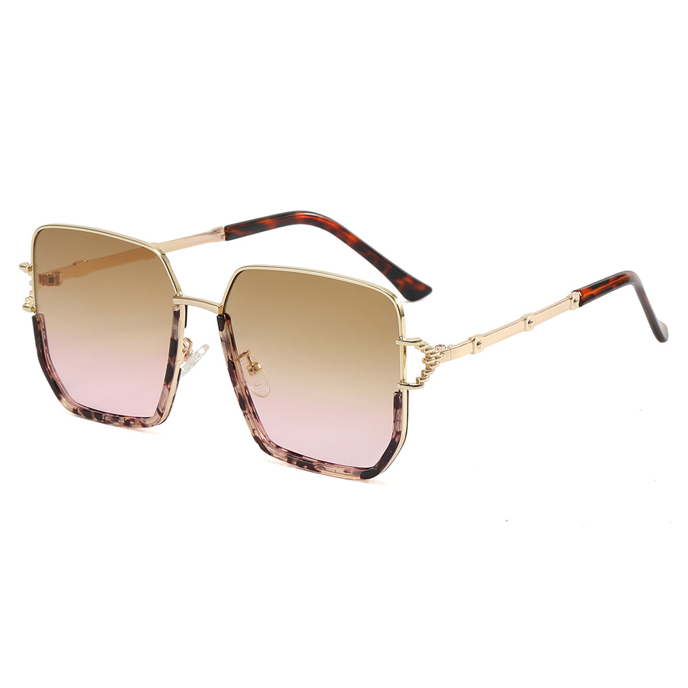 Oversized Shades Metal Frame Square Sunglasses