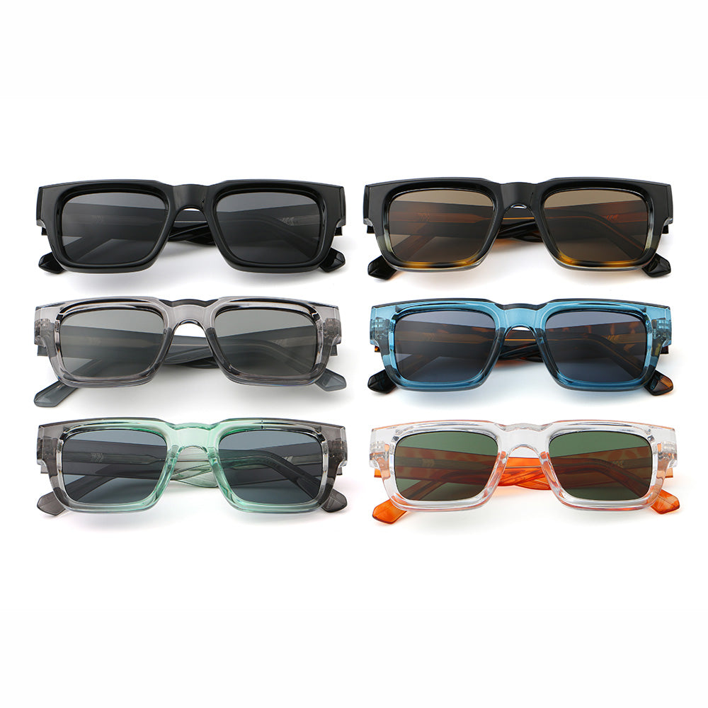Vintage Classic Thick Rectangle Travel Shades Sunglasses