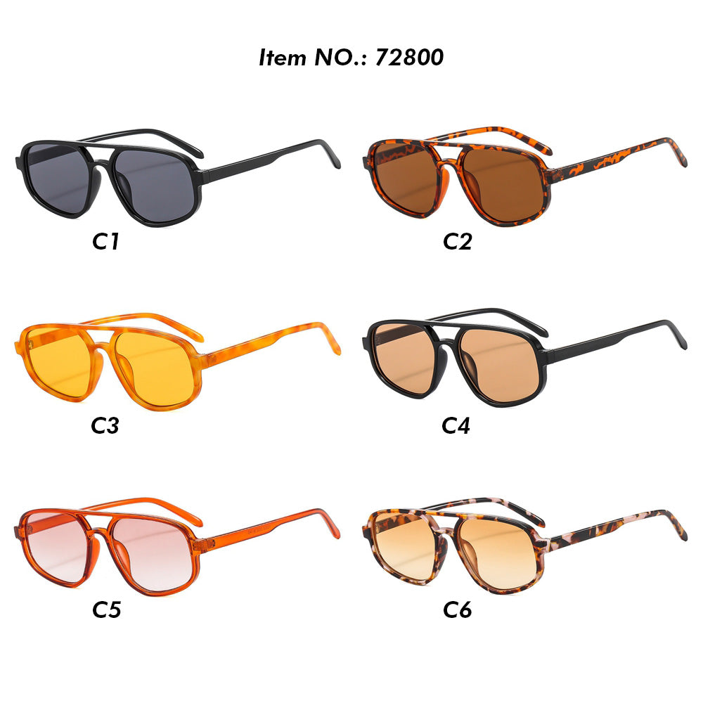 Retro Oversized Square Flat Top Sunglasses