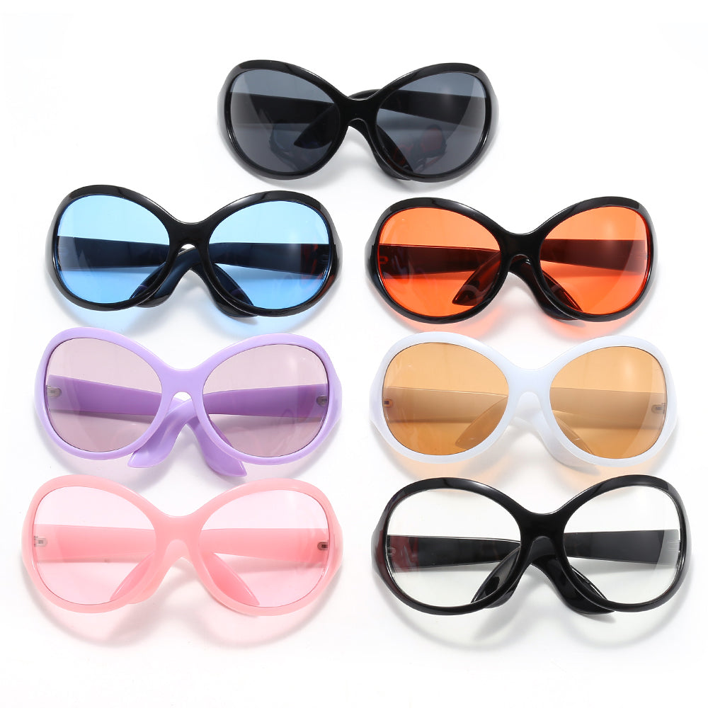 Cat eye Wrap Around Oval Outdoor Cycling Sporty Y2K Sunglasses