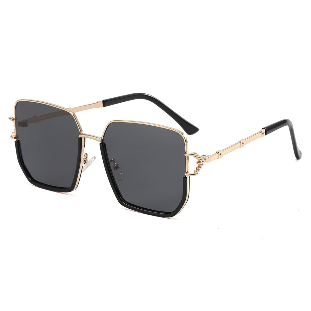 Oversized Shades Metal Frame Square Sunglasses