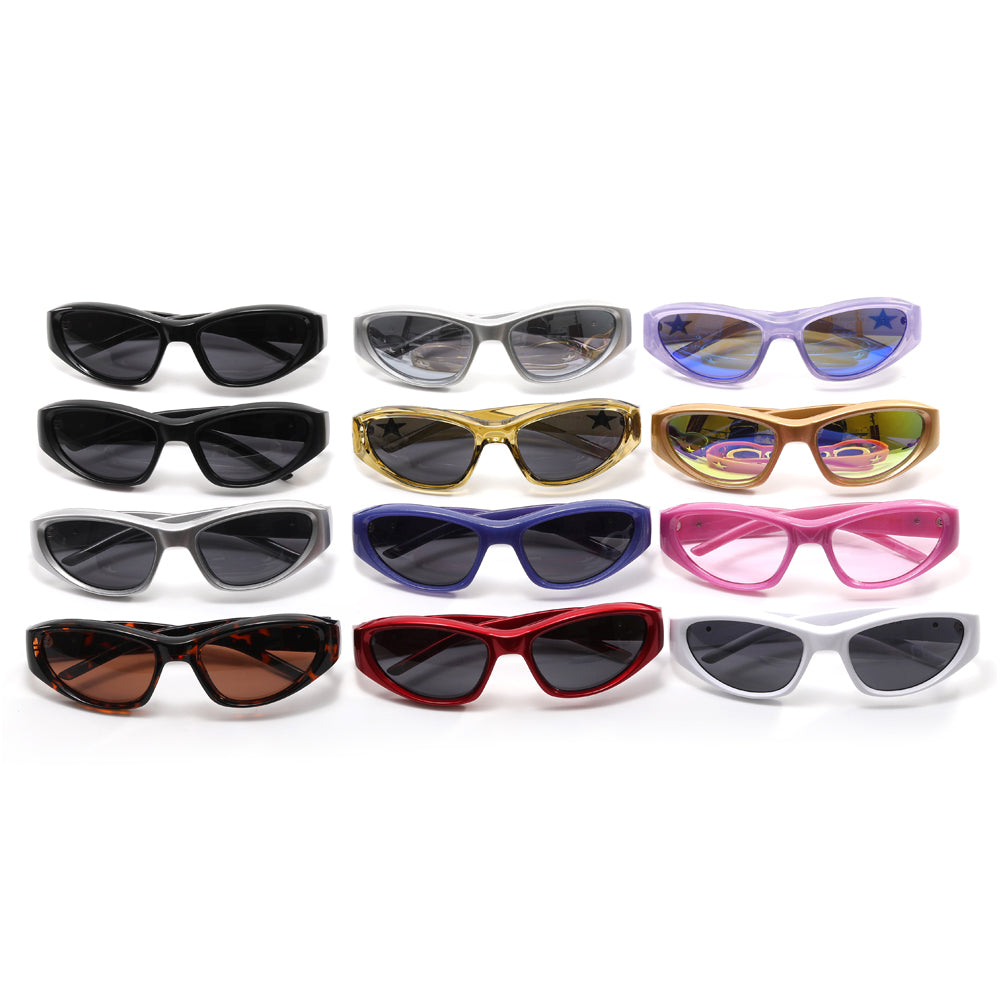Y2K Oval Outdoor Cycling Sporty Sunglasses