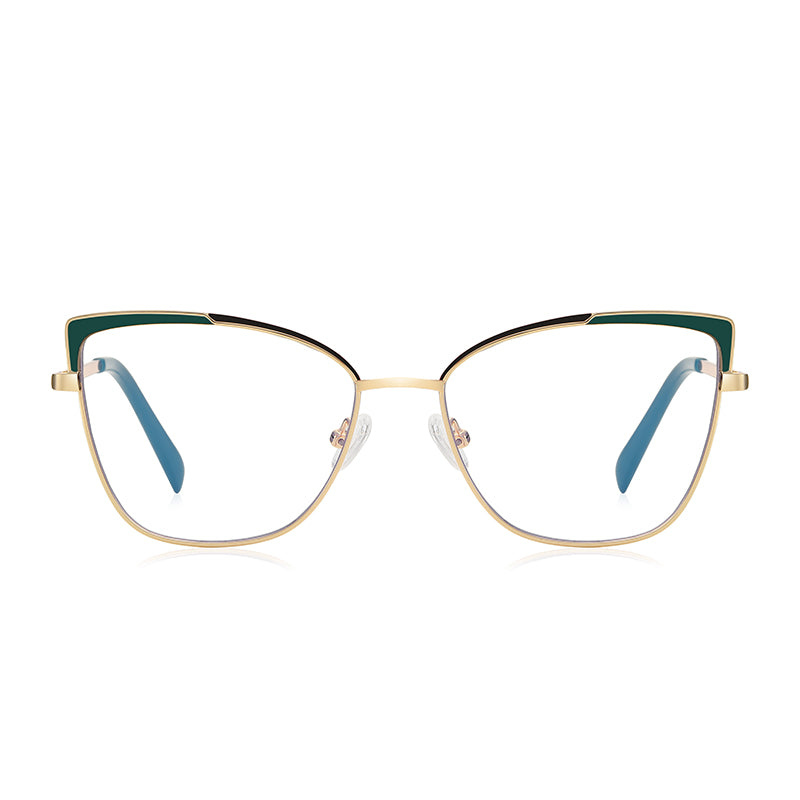 Women Cat Eye Blue Light Blocking Metal Frame Reading Glasses