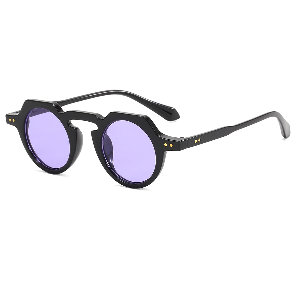 Women Small Round Steampunk Shades Sunglasses