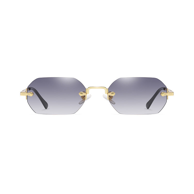 Vintage Rimless Polygon Women Shades Sunglasses