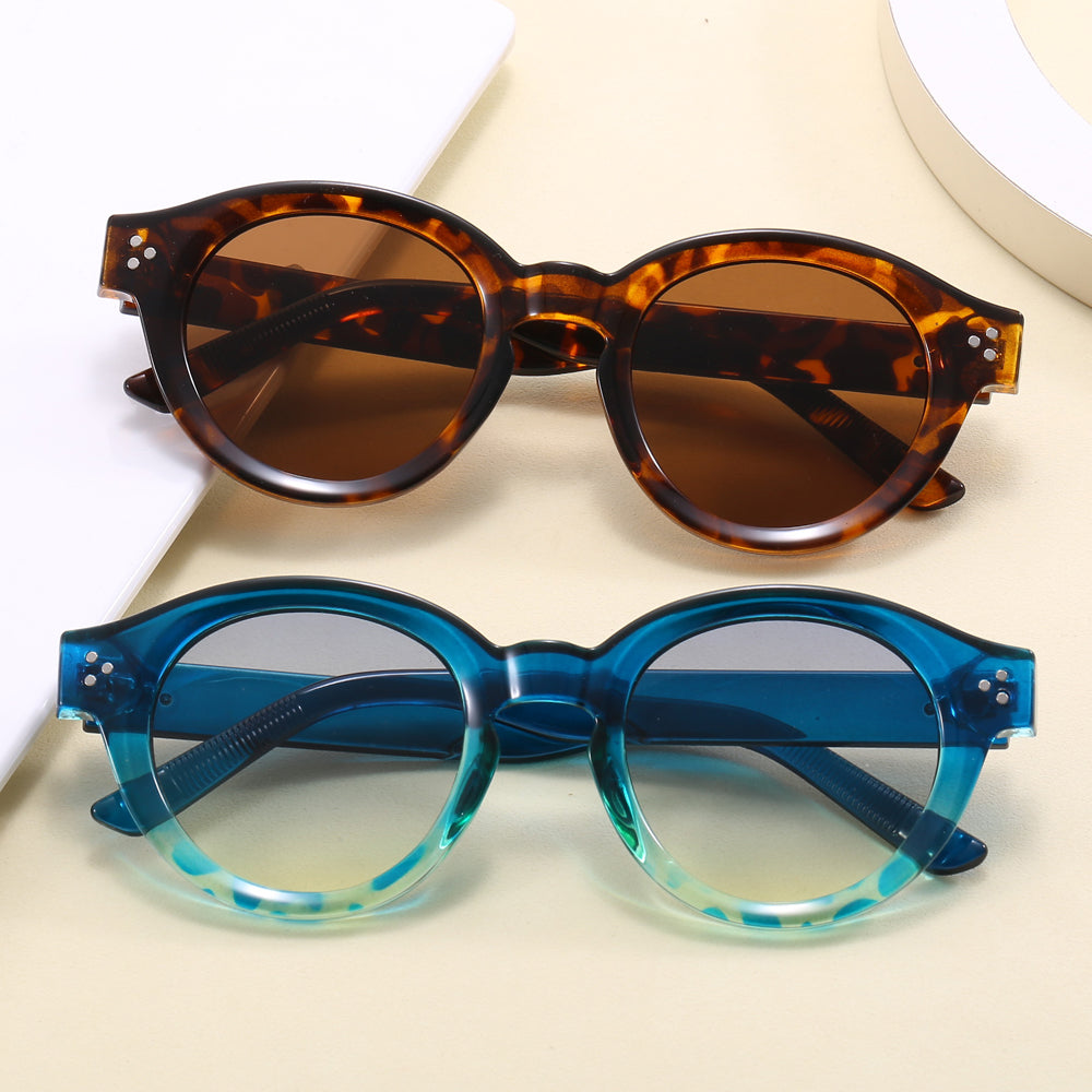Trendy Classic Round Tinted Vacation Beach Sunglasses