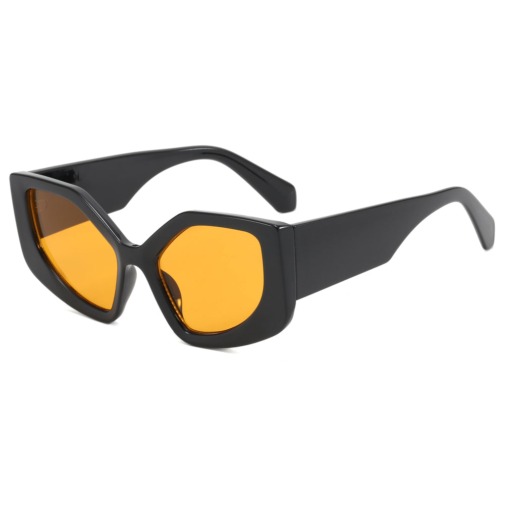 Oversized Polygon Cat Eye Chunky Rainbow Shades Sunglasses