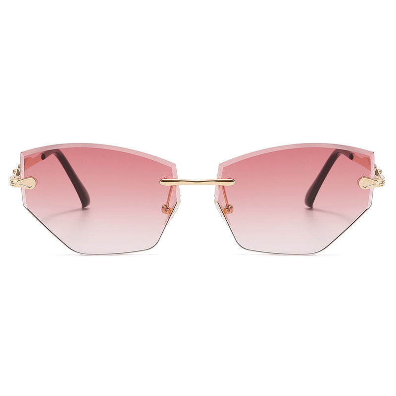Diamond Cut Rimless Sunglasses