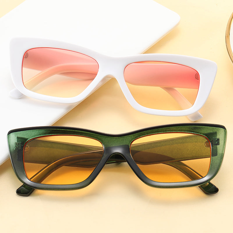 Retro Plastic Small Rectangle Sunglasses