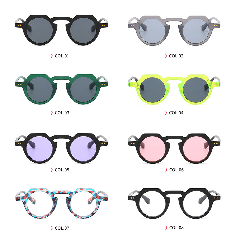 Women Small Round Steampunk Shades Sunglasses