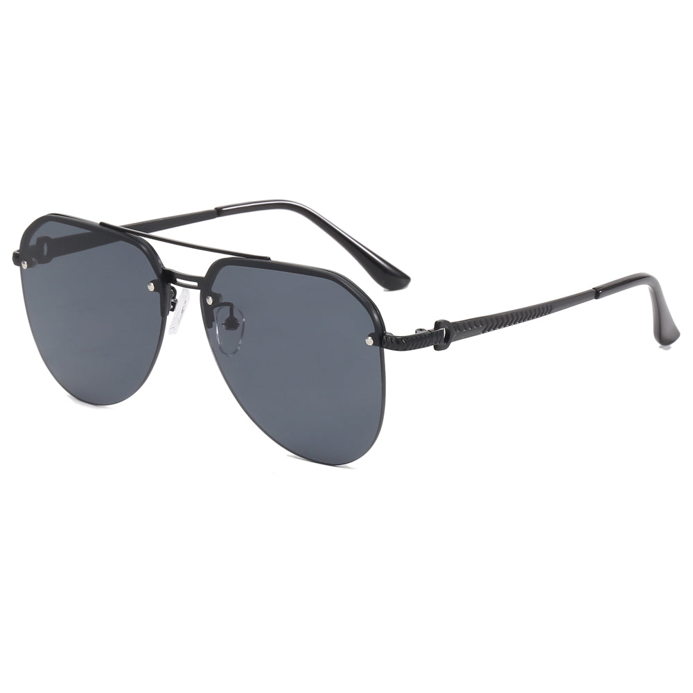 Half-Rimless Pilot Aviation Sunglasses