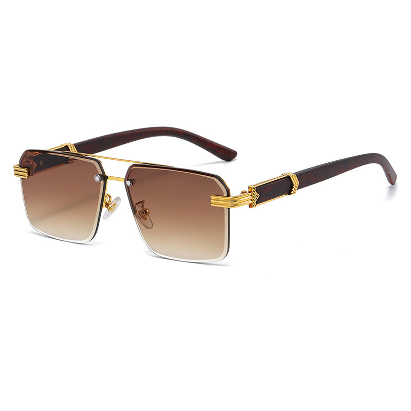 Women Vintage Square Rimless Sunglasses