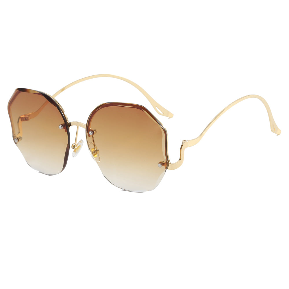 Women Gradient Rimless Shades Sunglasses