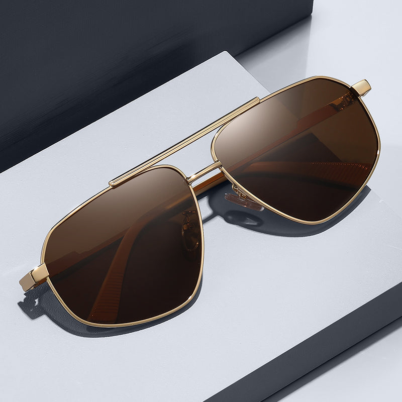 Men Square Metal Polarized Sunglasses