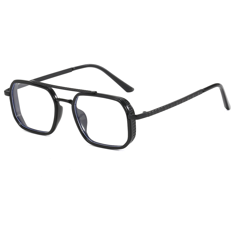 Metal Frame Steampunk Gradient Double Bridge Pilot Shades Sunglasses