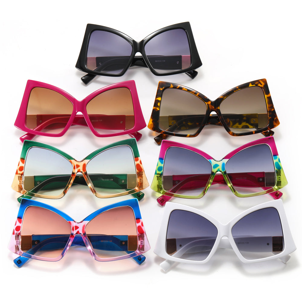 Square Butterfly Oversized Shades Sunglasses