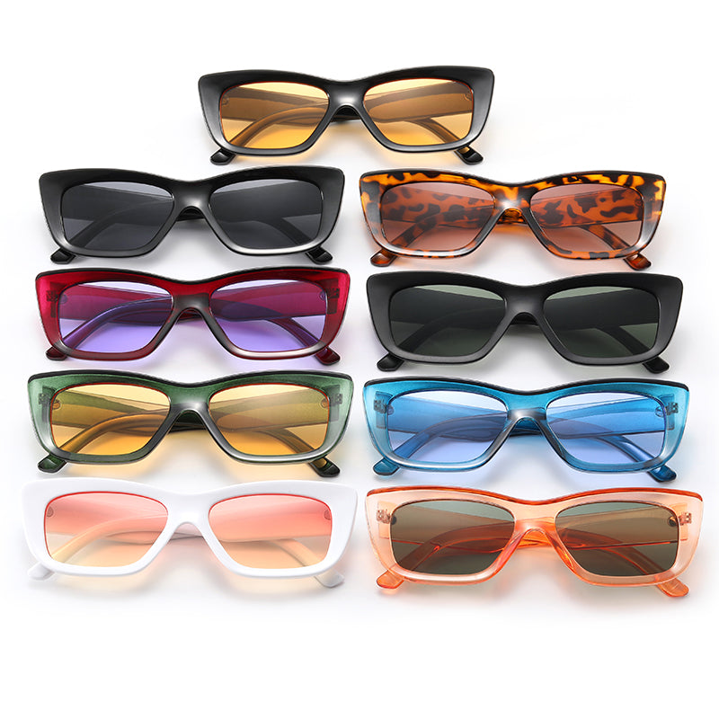 Retro Plastic Small Rectangle Sunglasses